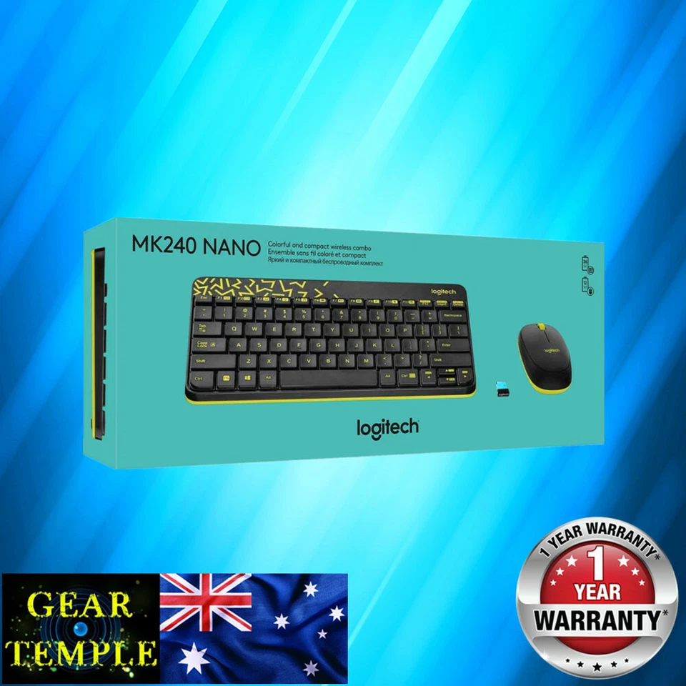 New Logitech MK240 Wireless Keyboard Mouse Combo 2.4Ghz Protable Set Black - image 1 of 1