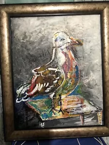 Bird On Sea acrylic 16”# 20”….by Artist Aqeel Ibrahim Chalabi… - Picture 1 of 1