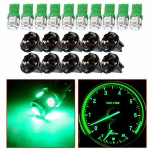 10x Green 194 LED Bulbs Instrument Panel Gauge Cluster Dash Light Socket New - Picture 1 of 12
