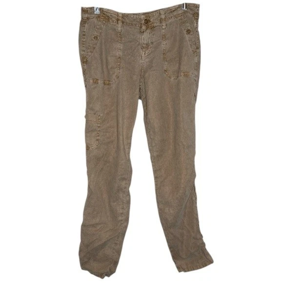 Pantalones cargo para mujer Level 99 mezcla de lino talla 28 Foto 1 de 4