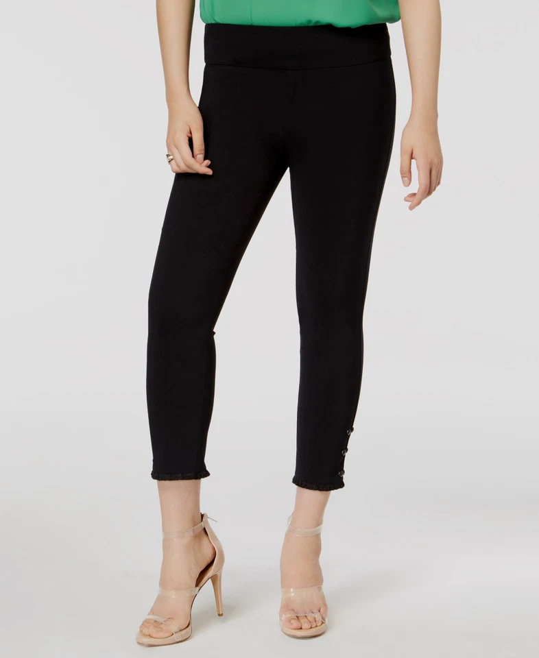 Calça skinny feminina Bar III preta com zíper e bolso tamanho médio - Imagem 1 de 1
