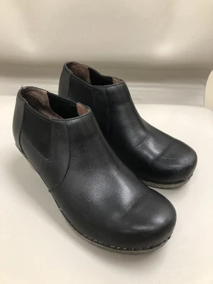 Botas Chelsea Dansko Marilyn de cuero negro zuecos para mujer 39/8,5-9 Foto 1 de 4