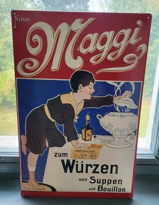 Blechschild Reklameschild Maggi ca. 40*60  (zum Würzen von Suppen und Bouillon) - Bild 1 von 4