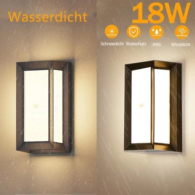 18W LED Außenleuchte mit Bewegungsmelder  Aluminium IP65 Garten Hof Wandlampe - Bild 1 von 4