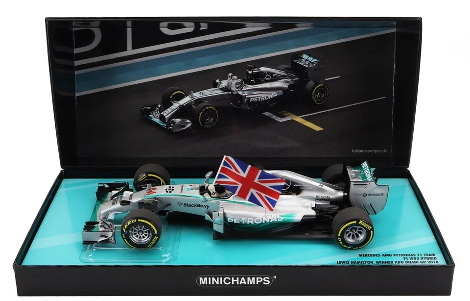 MERCEDES-AMG W05 - WORLD CHAMPION 2014 LEWIS HAMILTON 1/18 SCALE MINICHAMPS - Image 1 of 4