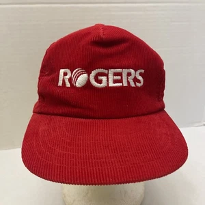 Vintage 90s Rogers Cup Tennis tournament Red Corduroy Hat Cap SnapBack - Picture 1 of 6