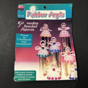 CCA Regenbogen Engel Vintage Christbaumschmuck Perlen Set macht 7 süß - Bild 1 von 6