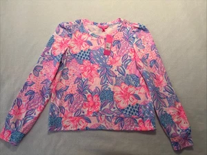 New Lilly Pulitzer Top L Jansen Long Sleeve Sweater Pink Isle Snappy Turtle NWT - Picture 1 of 8