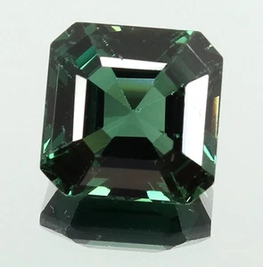 3.55 Ct AAA+ Certified Natural Green Tourmaline Asscher Cut Loose Gemstone - Picture 1 of 7