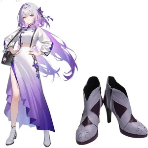 Anime Honkai: Star Rail Castorice Cosplay High Heels Shoes PU Props Boots Custom - Picture 1 of 11