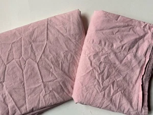RARE RALPH Lauren *AVERY Pink FULL FLAT & FITTED SHEET Retired DAMASK No Elastic - Picture 1 of 12