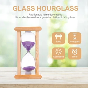 Wooden Frame Hourglass Timer Child Office Sand Clock Decor Decoration - Picture 1 of 16