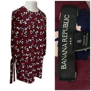 Vestido Banana Republic Mujer Talla 8 Floral Otoño Trabajo Oficina Carrera Puño Corbata - Imagen 1 de 15
