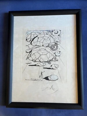 GRABADO ENMARCADO SALVADOR DALÍ ORIGINAL COLOREADO A MANO FIRMADO A MANO, EDICIÓN LIMITADA Foto 1 de 4