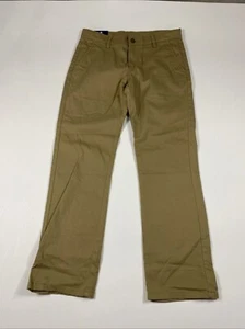 IZOD Husky Boys Khaki Flat Front Chino Pants Size 14 Stretch Adjustable Waist - Picture 1 of 4