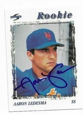 1996 Score AARON LEDESMA Signed Card autograph METS RC RAYS