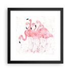 Wandbilder 30x30cm Poster Flamingo Vogel Wasser Wandposter Bilder Art Wanddeko