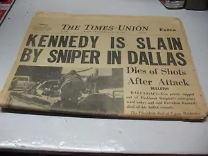 TIMES UNION ROCHESTER NY NOV. 22 1963 KENNEDY ASSASSINATION - Picture 1 of 12