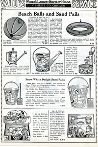 1938 Print Ad of Sand Pails & Watering Cans Mickey Mouse, Snow White - Picture 1 of 2