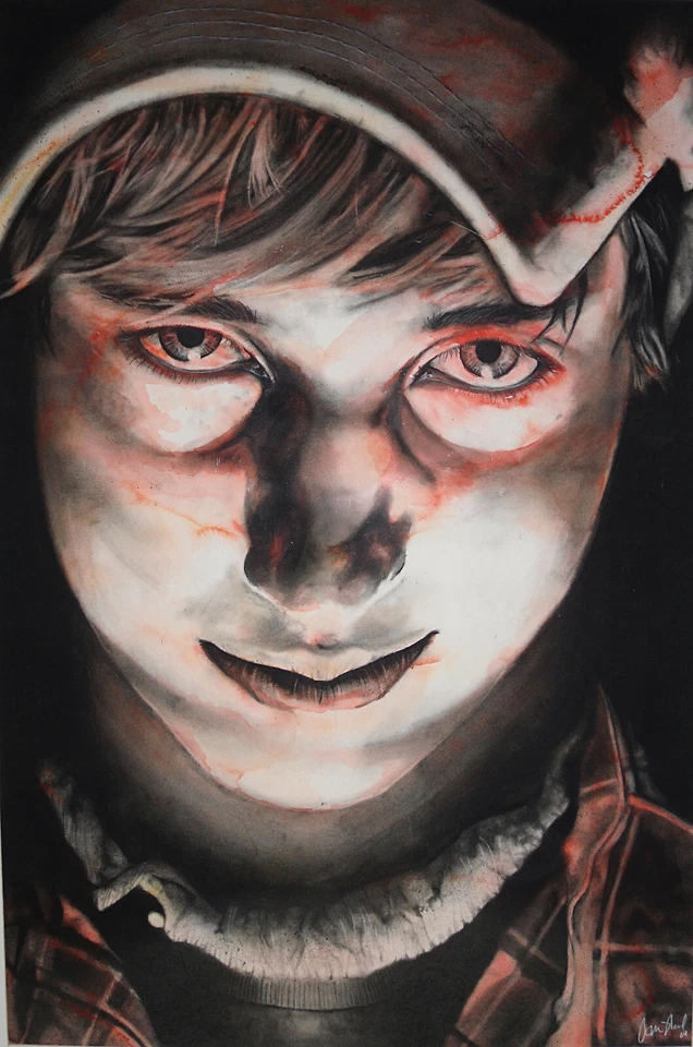 Retrato de carbón "No Turning Back" Bellas Artes Originales Realismo Contemporáneo 28x42 Foto 1 de 2