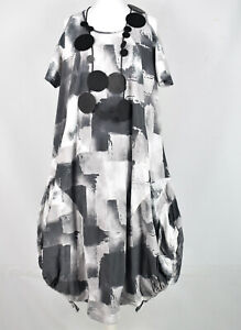 KEKOO cotton blend hitched grey balloon shape dress size XL/XXL