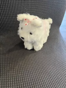 No Code Ganz Webkinz White bow Terrier Puppy Dog Plush HM106 Stuffed Toy - Picture 1 of 11