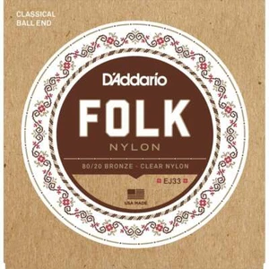 D'Addario Folk Nylon EJ33 Classical 80/20 Bronze Clear Nylon Ball End - Picture 1 of 2