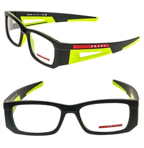 Gafas PRADA Linea Rossa 03P Negro Lima Amarillo Goma 55 mm PS03PV - Imagen 1 de 8
