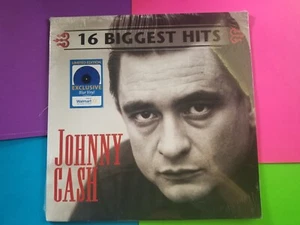 NEW - Johnny Cash 16 Biggest Hits: Exclusive Blue Vinyl LP Record Free ShipN! - Picture 1 of 2