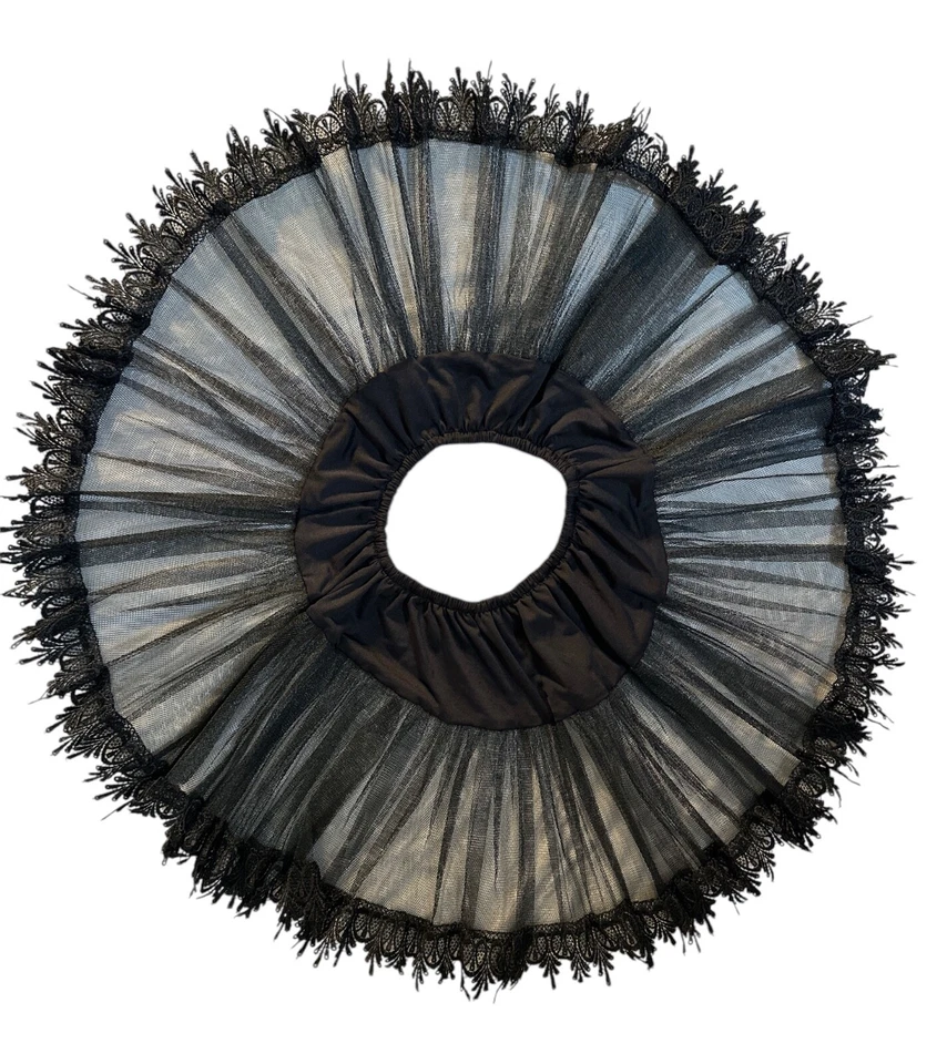 Minifalda Leg Avenue negra con volantes de encaje tutú micro enagua talla OS bruja gótica Foto 1 de 4