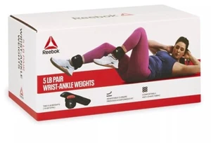 Reebok 10lb Ankle and Wrist Weight Set, Includes Two 5lb Weights, Adjustable Fit - Picture 1 of 8