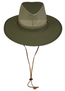 Cowboy Elysiumland Safari Olive Outdoor Beach Panama Chin Strap SPF 50 Men's Hat - Picture 1 of 21