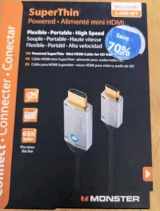 Monster Super Thin HDMI Cable 8ft , Large Quantity Avdilable. - Picture 1 of 6