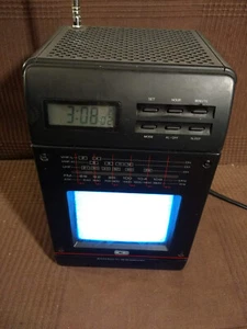 ICE TV1005 4,5 Zoll Black/White CRT TV AM/FM Receiver mit Uhr - Bild 1 von 11