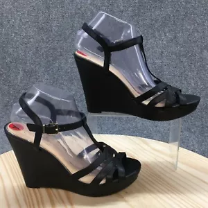 Jessica Simpson Sandals Womens 10 M Javawn Casual Wedge Strappy Slingback Black - Picture 1 of 17