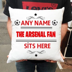 Arsenal Football personalised cushion with filling Any Name Any team the gunners - Picture 1 of 3