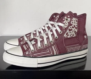 CONVERSE Chuck Taylor All Star High 'Retazos Geométricos - Burdeos Profundos' Reino Unido 9 - Imagen 1 de 9