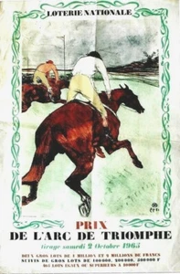 Original vintage poster GP PARIS HORSE RACING LOTTERY 1963 - Picture 1 of 1