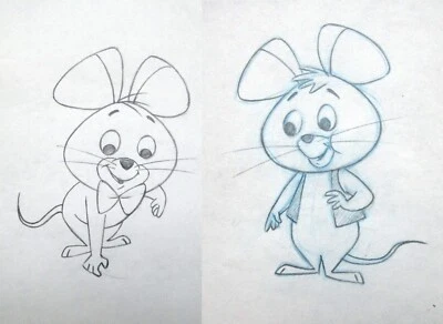 1958 PIXIE DIXIE MOUSE SET (2) HANNA-BARBERA PRODUCCIÓN ORIGINAL cel dibujo Foto 1 de 4