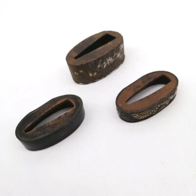 Antiguo Juego de 3 FUCHI Japonés - SAMURAI KATANA Fitting Art FCA033 Foto 1 de 4