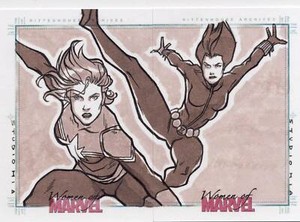 2013 Women of Marvel Series 2 Sketch Card Studio Mia Black Widow Captain Marvel