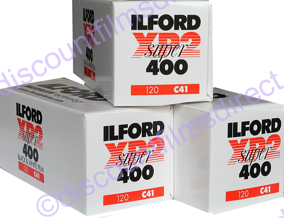 3 x ILFORD XP2 400 120 ROLL C.41 PROCESS BLACK & WHITE FILM - Image 1 of 1