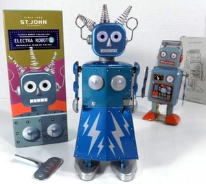 Electra Robot and her High Stress robot friend 2 tin toy walking wind-ups - Picture 1 of 11