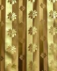 Vintage1960s 70s Retro Gold Stripe Floral Readymade Single Curtain 130 x 114cm