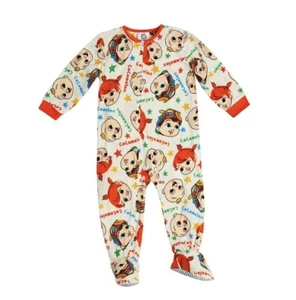 Pijama de patas de una pieza de lana Cocomelon talla 12M pinza de marfil pies y cremalleras nuevo con etiquetas - Imagen 1 de 4