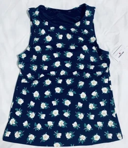 Neu mit Etikett Draper James Lands 'End Tankini Schwimmen Oberteil blau weiß geblümt Größe 4 - Bild 1 von 12