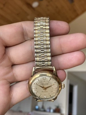 RELOJ PULSERA INCASTAR AUTOMÁTICO ERNEST BOREL 10k GF Top correa elástica Speidel Foto 1 de 4