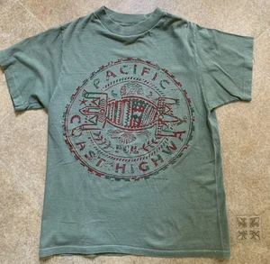 PCH Tee Shirt Size L Pacific Coast Highway 91 Graphic Green/red - Picture 1 of 5