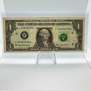Error Note Mis Cut $1 Dollar Bill Series 2003A US Paper Currency (34904038) - Picture 1 of 3
