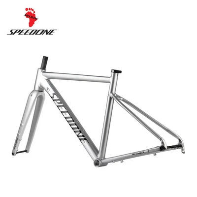 Cuadro de bicicleta de carretera 700C con juego de horquilla rígida cuadro de bicicleta de grava de enrutamiento interno Foto 1 de 4